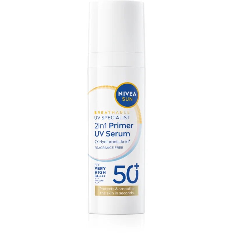 Nivea SUN Daily UV Serum Egységesítő sminkalap 2 az 1-ben SPF 50+ 30 ml