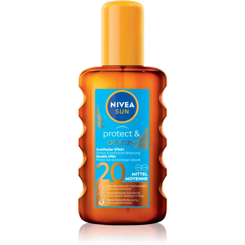 Nivea SUN Protect & Bronze száraz olaj napozáshoz SPF 20 200 ml