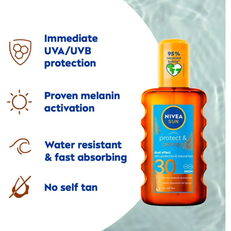 Nivea SUN Protect & Bronze száraz olaj napozáshoz SPF 30 200 ml