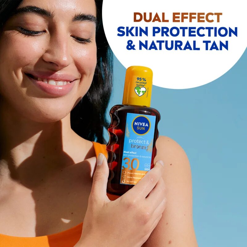 Nivea SUN Protect & Bronze száraz olaj napozáshoz SPF 30 200 ml