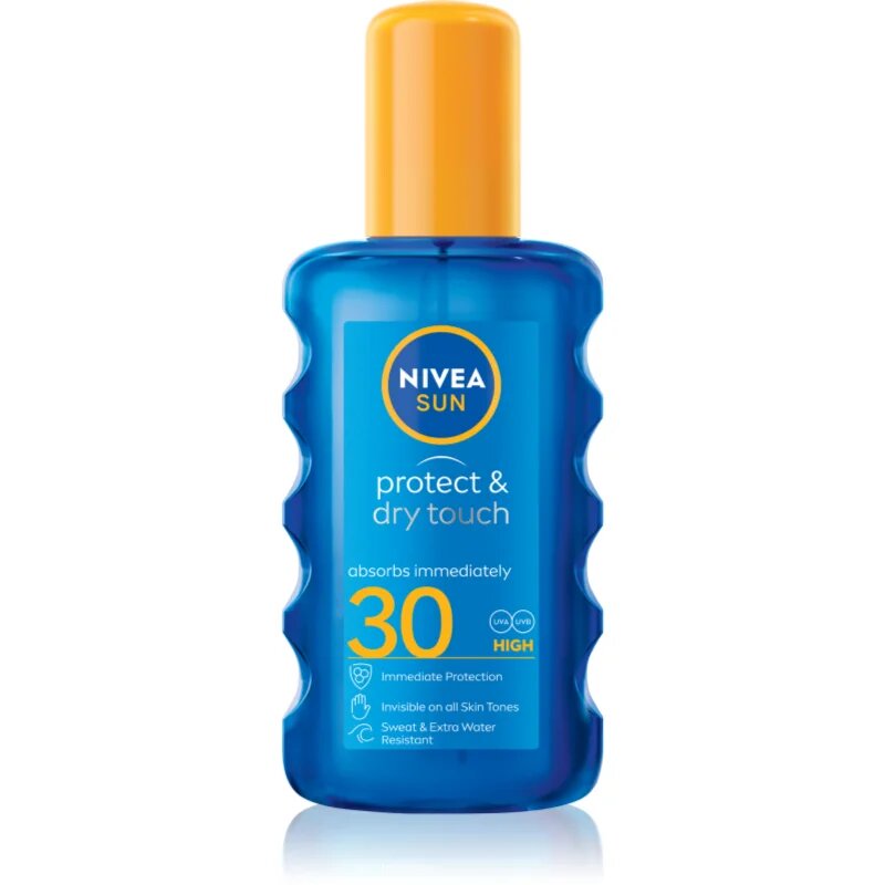Nivea SUN Protect & Dry Touch láthatatlan napozó spray SPF 30 200 ml