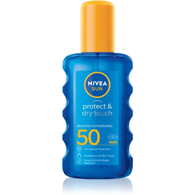 Nivea SUN Protect & Dry Touch láthatatlan napozó spray SPF 50 200 ml