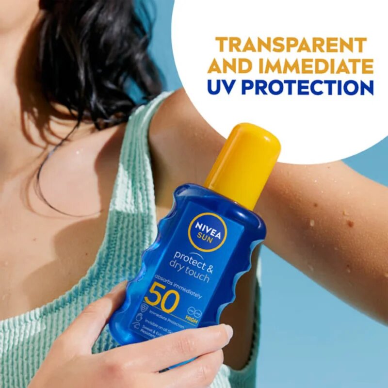 Nivea SUN Protect & Dry Touch láthatatlan napozó spray SPF 50 200 ml