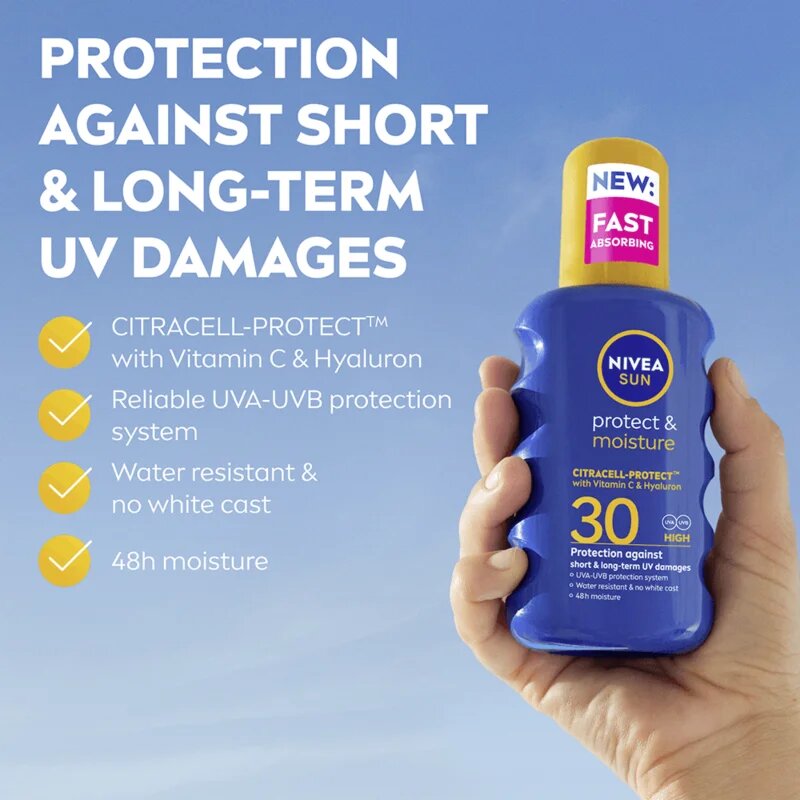 Nivea SUN Protect & Moisture hidratáló napozó spray SPF 30 200 ml