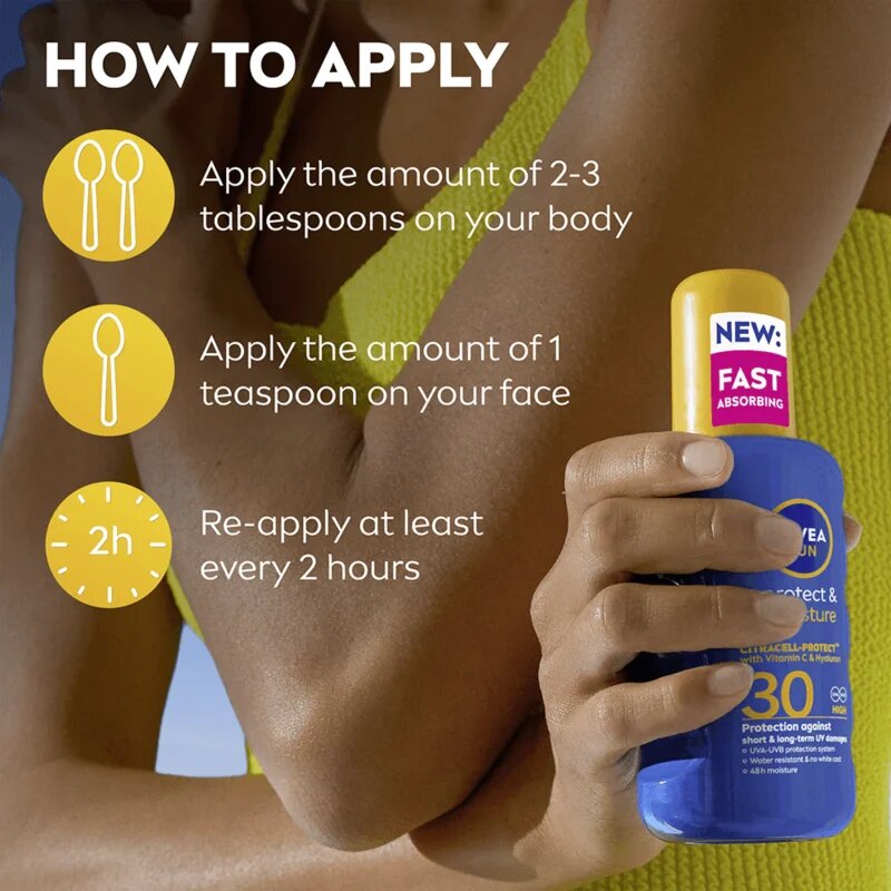 Nivea SUN Protect & Moisture hidratáló napozó spray SPF 30 200 ml