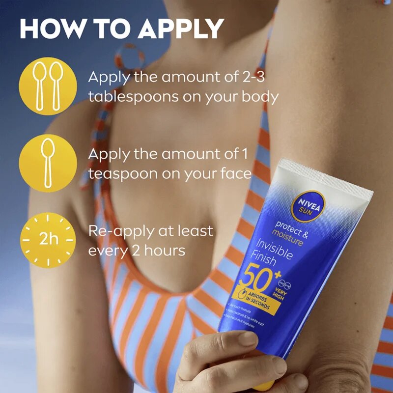 Nivea SUN Protect & Moisture hidratáló napozótej hialuronsavval SPF 50+ 150 ml