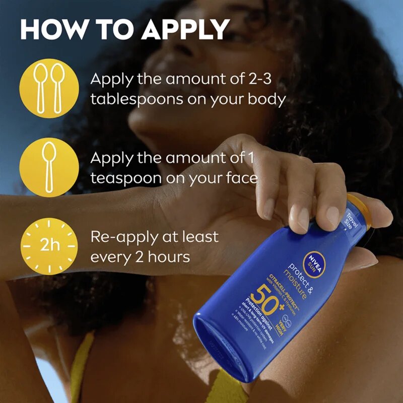 Nivea SUN Protect & Moisture hidratáló napozótej SPF 50+ 100 ml
