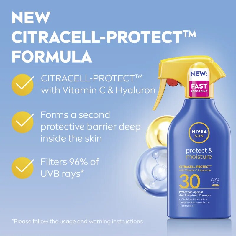 Nivea SUN Protect & Moisture napozó spray hidratáló hatással SPF 30 250 ml