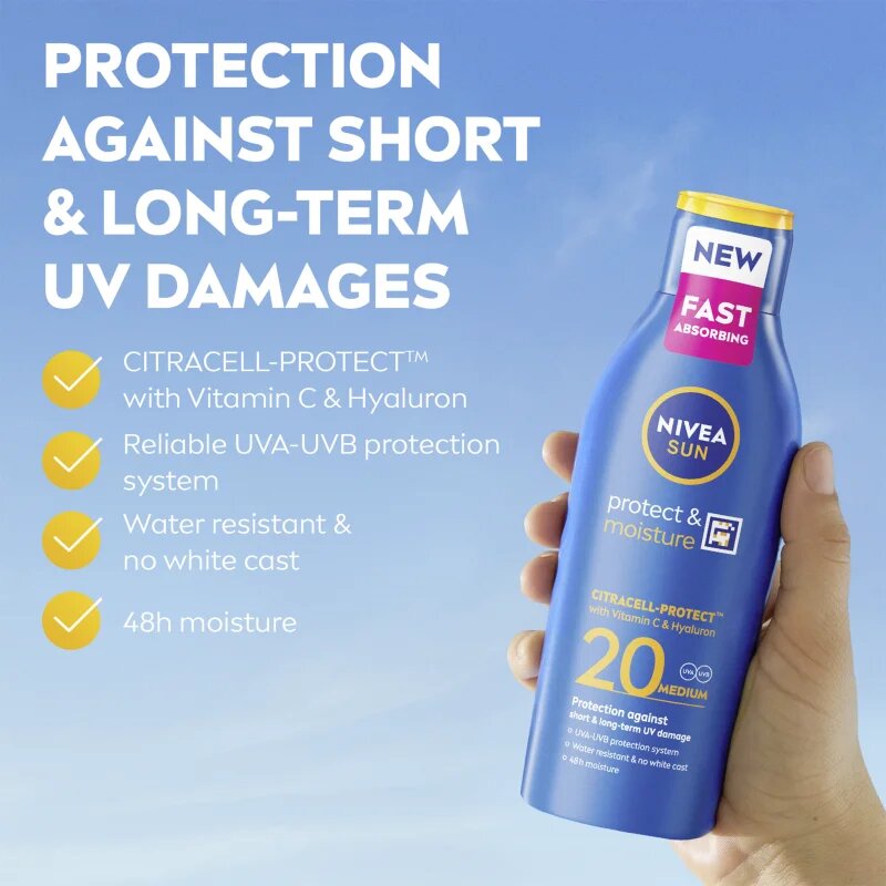 Nivea SUN Protect & Moisture napozótej SPF 20 200 ml