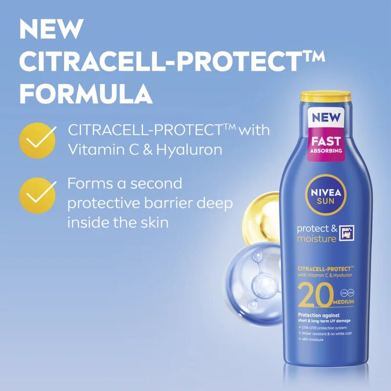 Nivea SUN Protect & Moisture napozótej SPF 20 200 ml