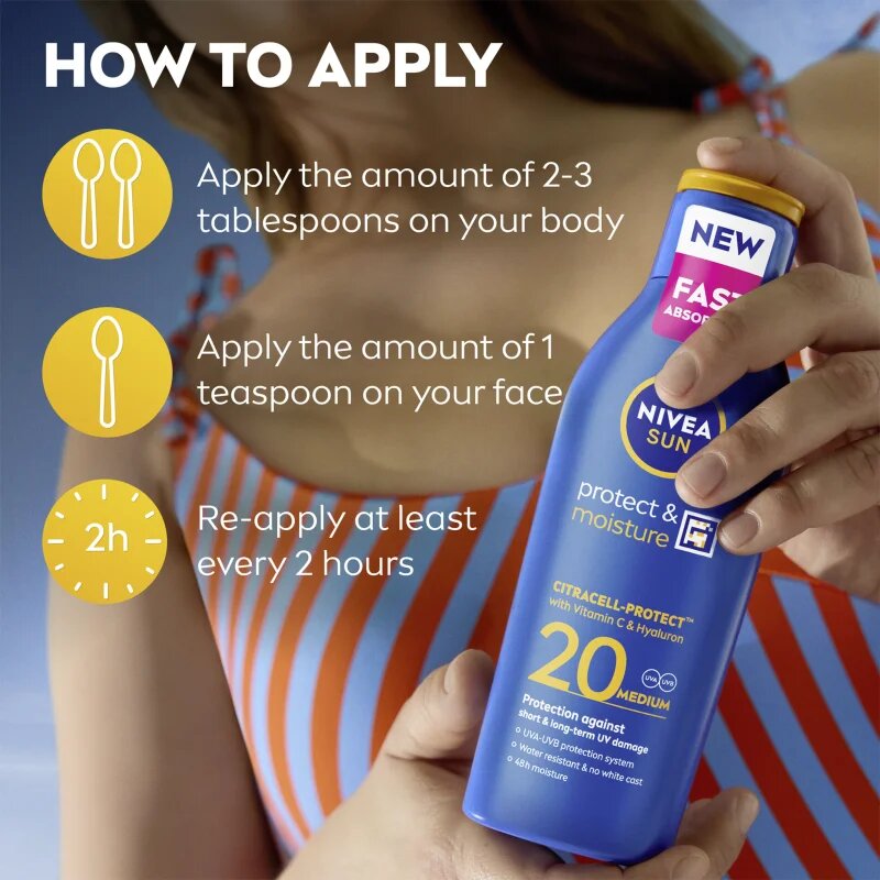 Nivea SUN Protect & Moisture napozótej SPF 20 200 ml