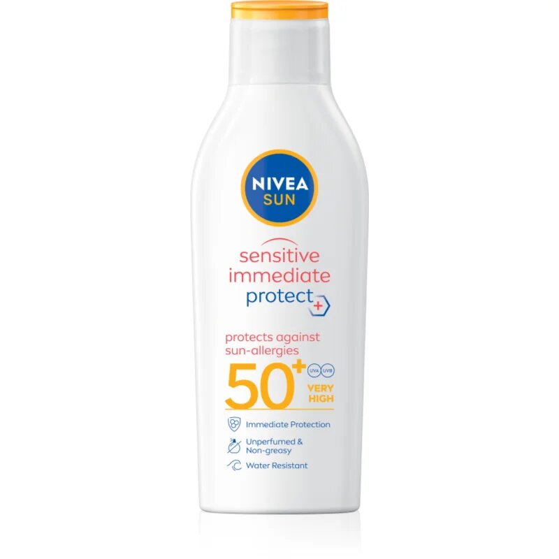 Nivea SUN Sensitive Immediate naptej érzékeny bőrre SPF 50+ 200 ml
