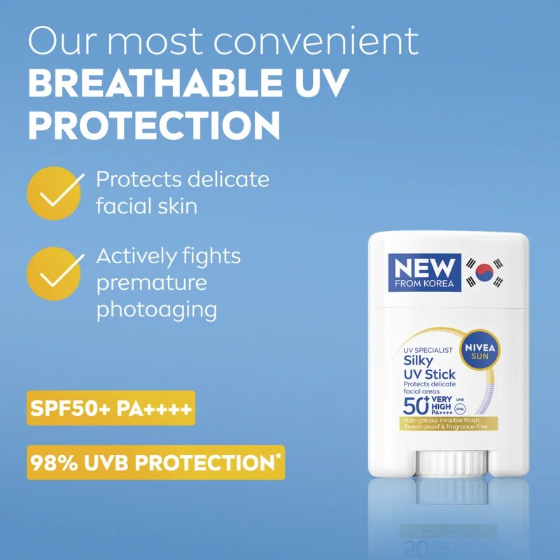 Nivea SUN Silky UV Stick napozó krém stift SPF 50+ 15 g