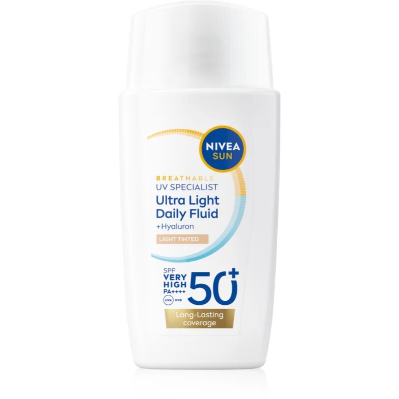Nivea SUN Ultra Light gyengéd tonizáló fluid SPF 50+ árnyalat Light 40 ml