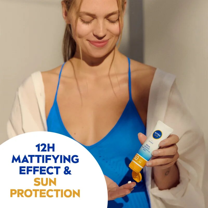 Nivea SUN UV FACE gyengéd mattító arckrém napozáshoz SPF 50 50 ml