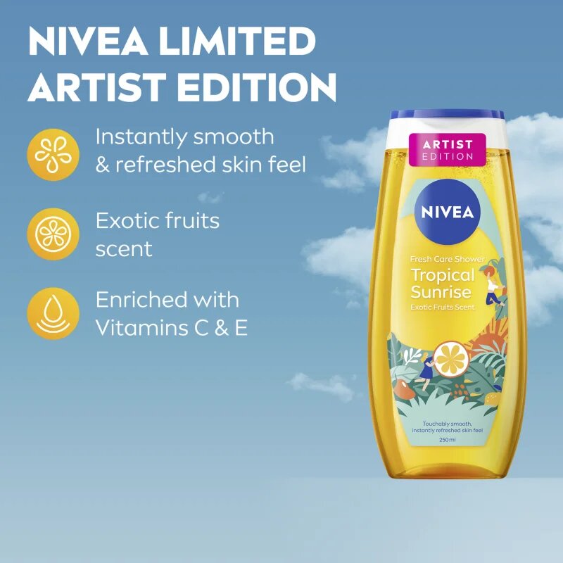 Nivea Tropical Sunrise hidratáló tusoló gél 250 ml
