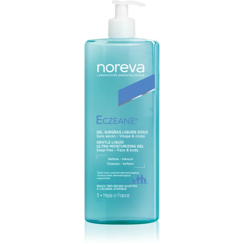 Noreva Eczeane Gentle Liquid Ultra-Moisturizing Gel tusfürdő gél arcra és testre 1000 ml