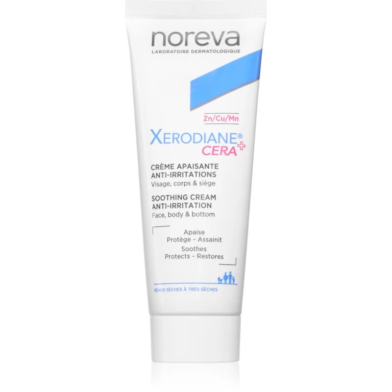Noreva Xerodiane® Cera Soothing Cream Anti-Irritation nyugtató krém arcra és testre 40 ml