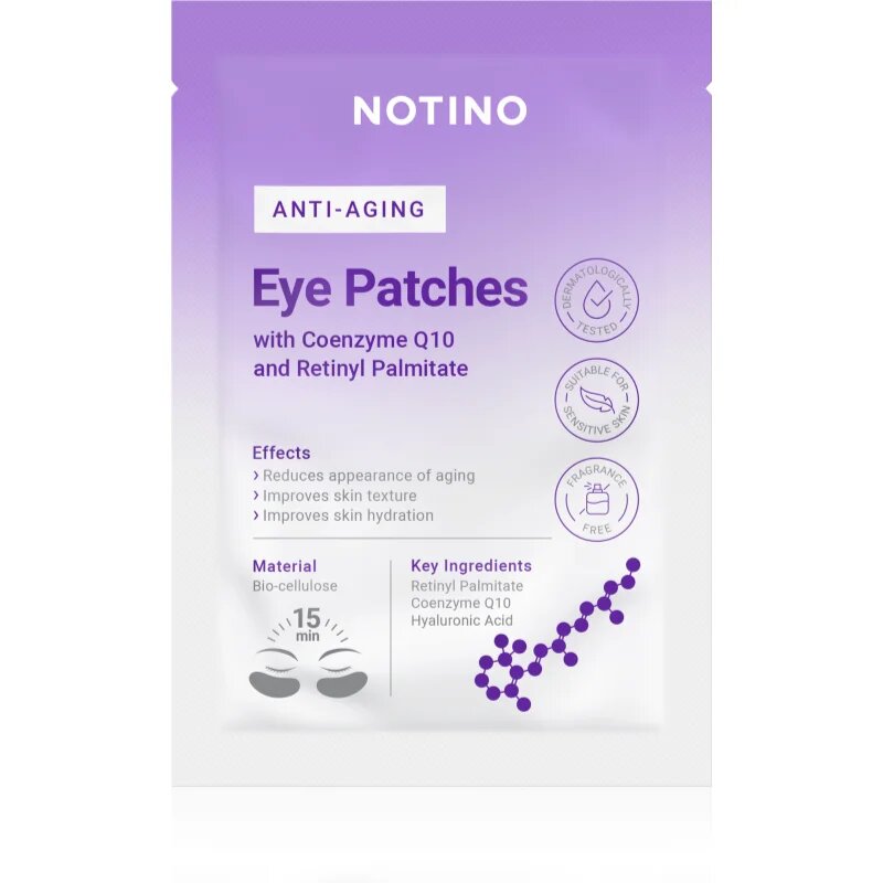 Notino Anti-Aging Bio-Cellulose Eye Patches Set with Coenzyme Q10 and Retinyl Palmitate Maszk a szem ráncok ellen a szem köré
