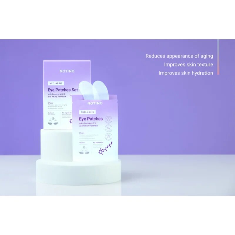 Notino Anti-Aging Bio-Cellulose Eye Patches Set with Coenzyme Q10 and Retinyl Palmitate Maszk a szem ráncok ellen a szem köré