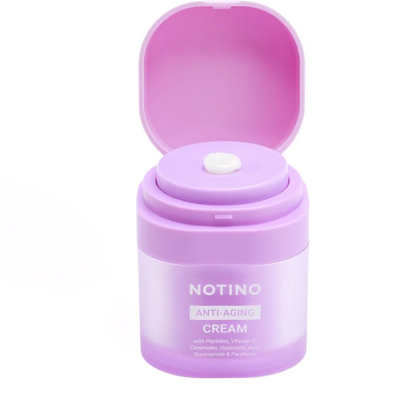 Notino Anti-Aging Cream with Peptides Vitamin C Ceramides Hyaluronic Acid Niacinamide & Pantheno nappali és éjszakai krém a bőröregedés ellen 50 m
