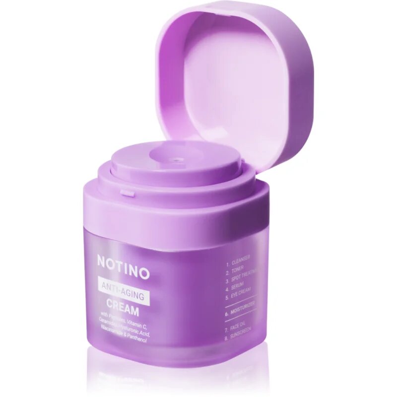 Notino Anti-Aging Cream with Peptides Vitamin C Ceramides Hyaluronic Acid Niacinamide & Pantheno nappali és éjszakai krém a bőröregedés ellen 50 m