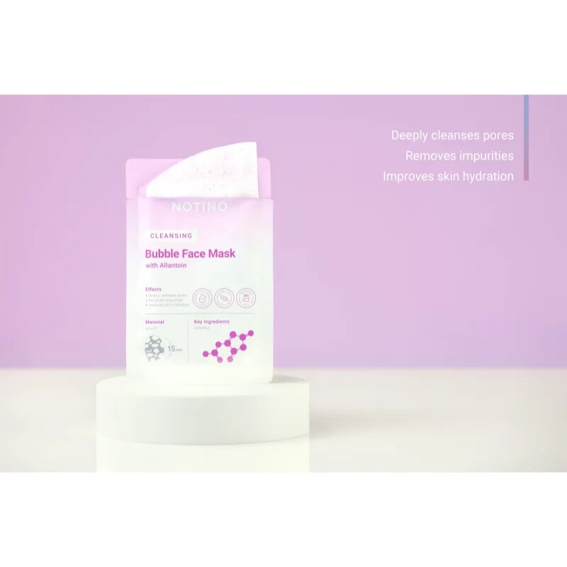 Notino Cleansing Bubble Face Mask with Allantoin tisztító maszk az arcra 20 g