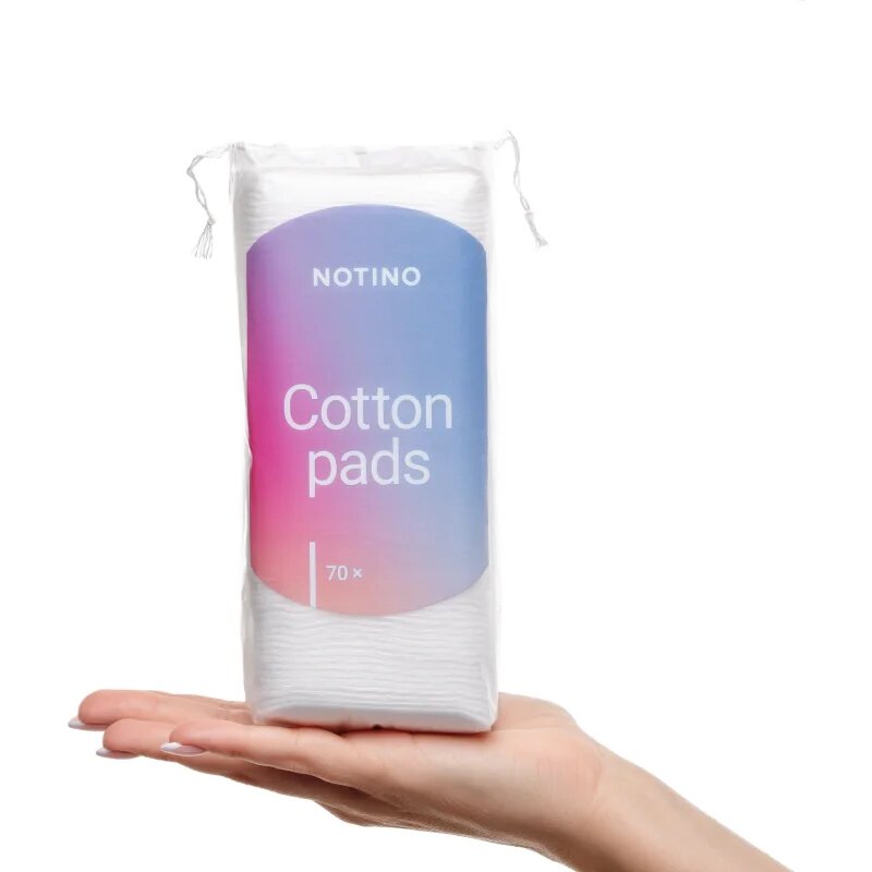 Notino Cotton Pads Large Square Pamut vattakorong bőrtisztításhoz és sminklemosáshoz 70 db