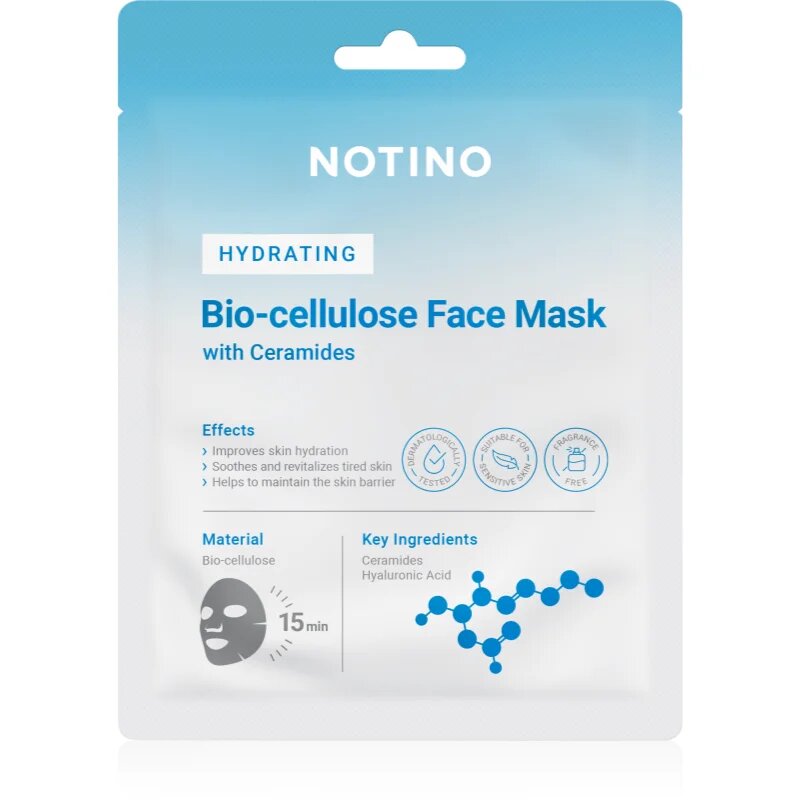 Notino Hydrating Bio-Cellulose Face Mask with Ceramides hidratáló gézmaszk 25 g