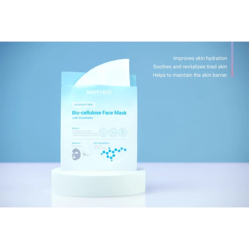 Notino Hydrating Bio-Cellulose Face Mask with Ceramides hidratáló gézmaszk 25 g