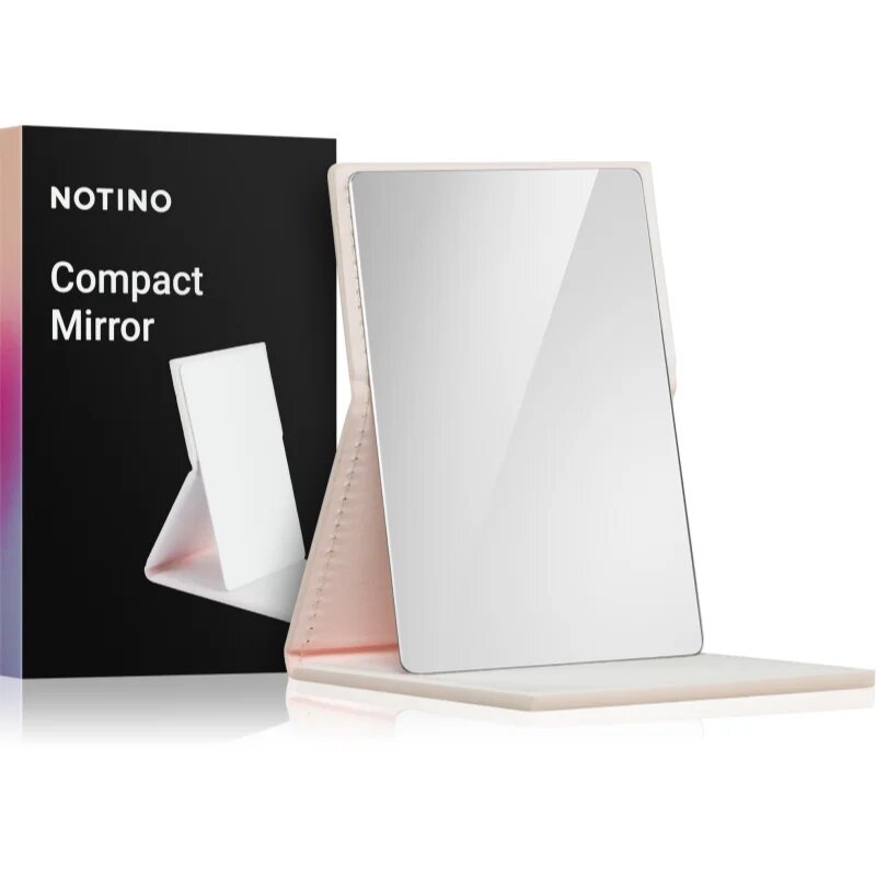 Notino Mirrors Compact Mirror kozmetikai tükör Leatherette Beige 1 db