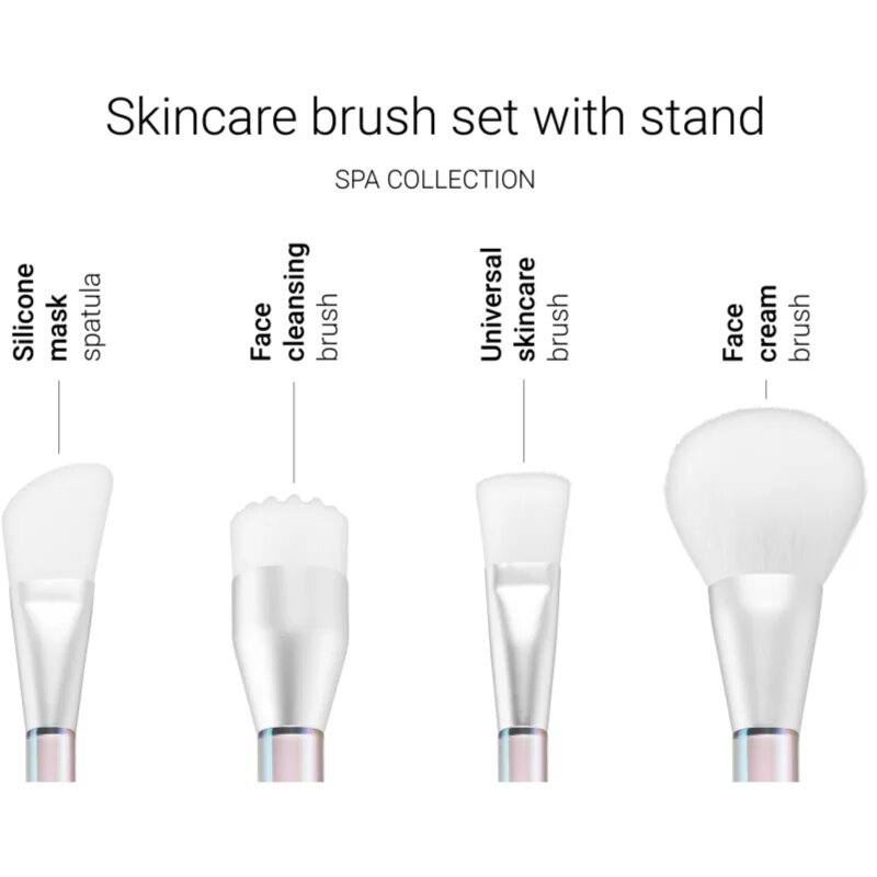 Notino Spa Collection Skincare brush set with stand arcápoló ecsetszett