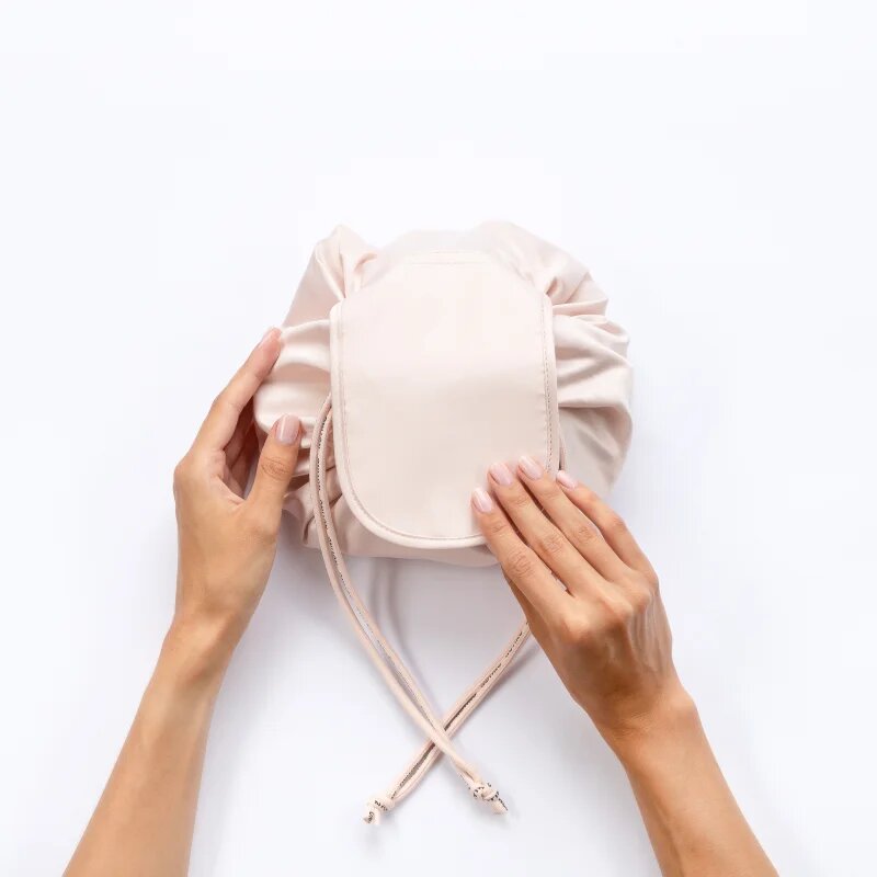 Notino Travel Collection Drawstring Make-Up Bag Nagy sminktáska Beige 1 db