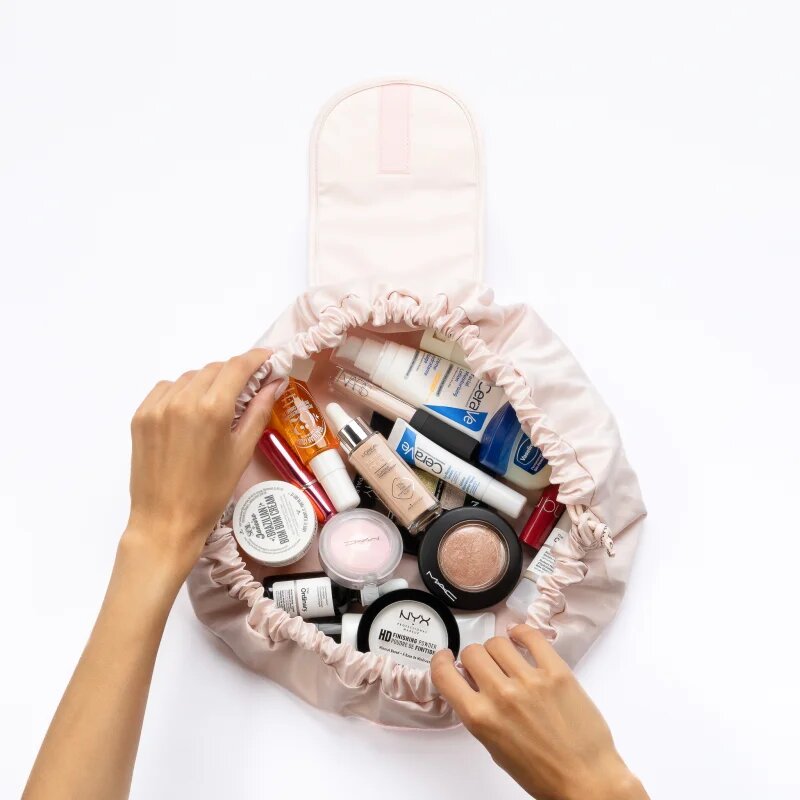 Notino Travel Collection Drawstring Make-Up Bag Nagy sminktáska Beige 1 db
