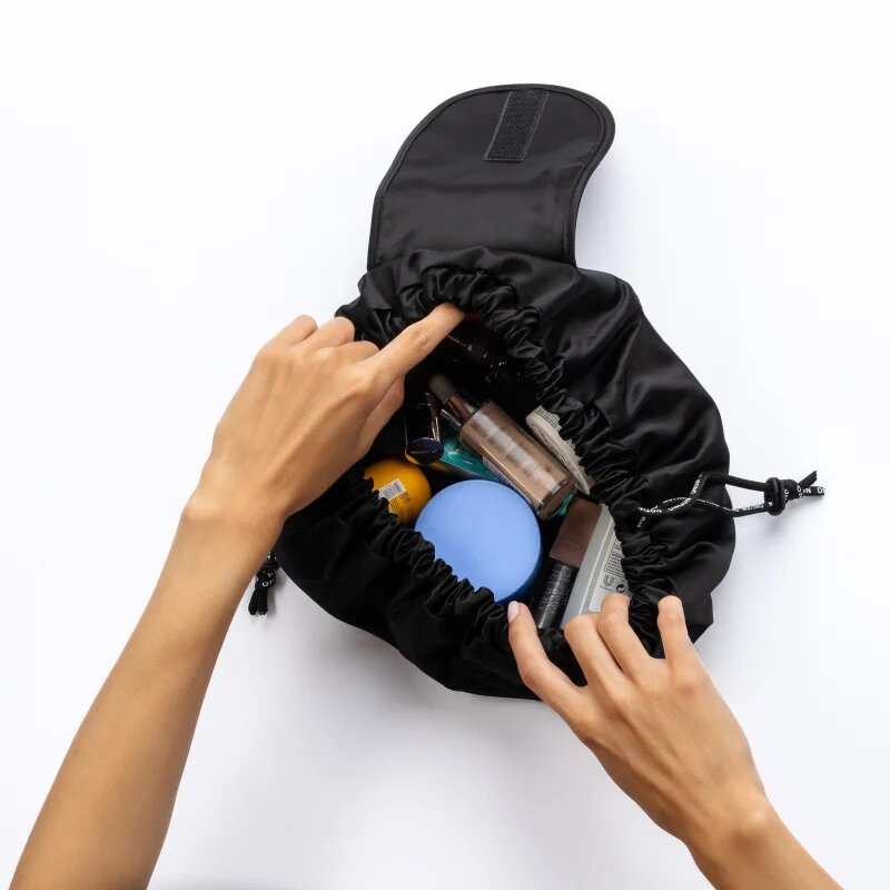 Notino Travel Collection Drawstring Make-Up Bag Nagy sminktáska Black 1 db