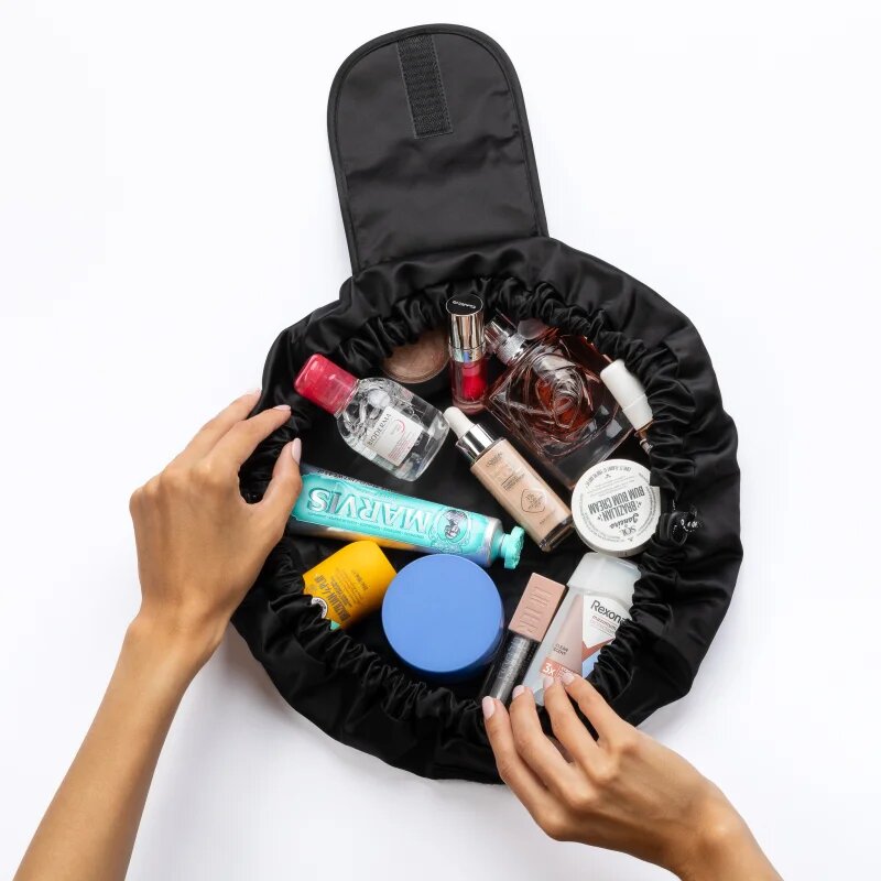 Notino Travel Collection Drawstring Make-Up Bag Nagy sminktáska Black 1 db