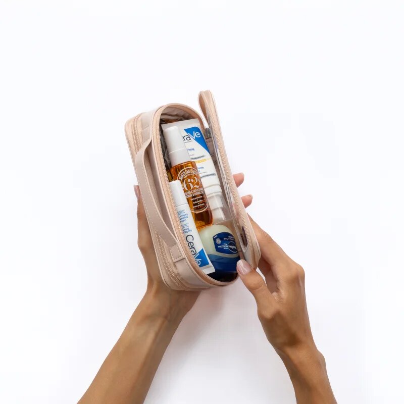 Notino Travel Collection In-Flight Pouch kozmetikai doboz Beige 20x10x5 cm 1 db