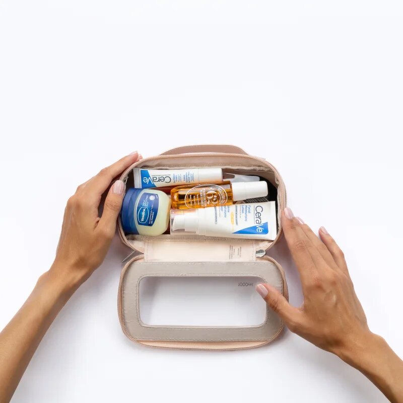 Notino Travel Collection In-Flight Pouch kozmetikai doboz Beige 20x10x5 cm 1 db