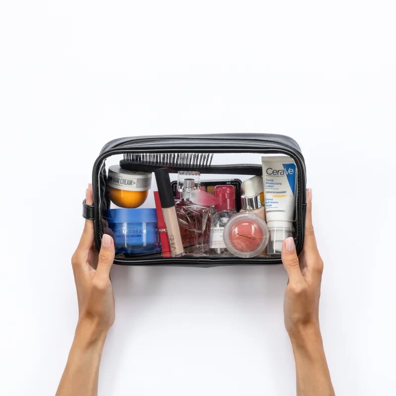 Notino Travel Collection Large Clear Organizer átlátszó kozmetikai táska L Black 26x14x85 cm 1 db