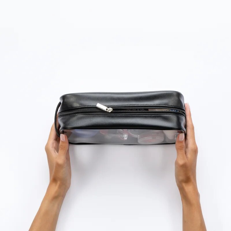 Notino Travel Collection Large Clear Organizer átlátszó kozmetikai táska L Black 26x14x85 cm 1 db