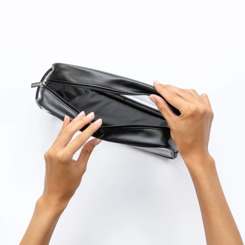 Notino Travel Collection Large Clear Organizer átlátszó kozmetikai táska L Black 26x14x85 cm 1 db