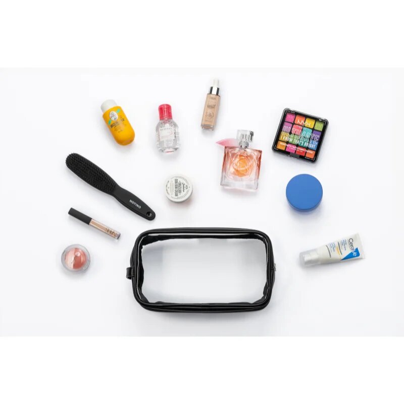 Notino Travel Collection Large Clear Organizer átlátszó kozmetikai táska L Black 26x14x85 cm 1 db