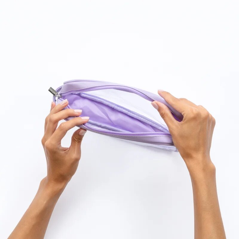 Notino Travel Collection Medium Clear Organizer átlátszó kozmetikai táska M Purple 24x125x5 cm 1 db