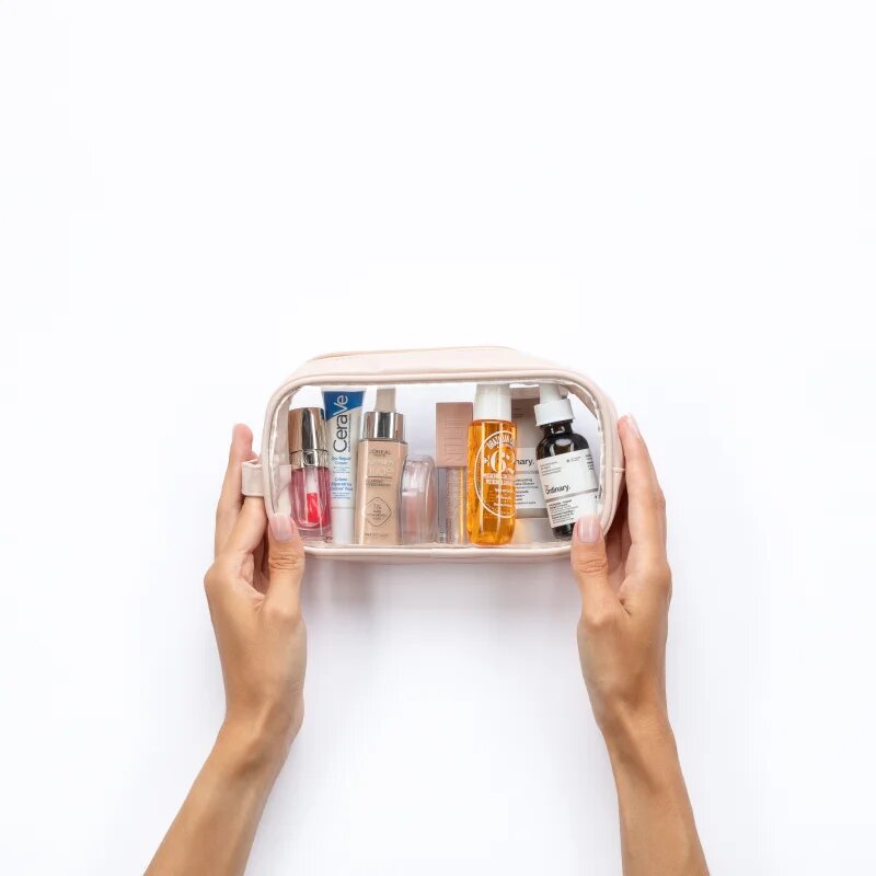 Notino Travel Collection Small Clear Organizer átlátszó kozmetikai táska átlátszó S Beige 20x10x5 cm 1 db