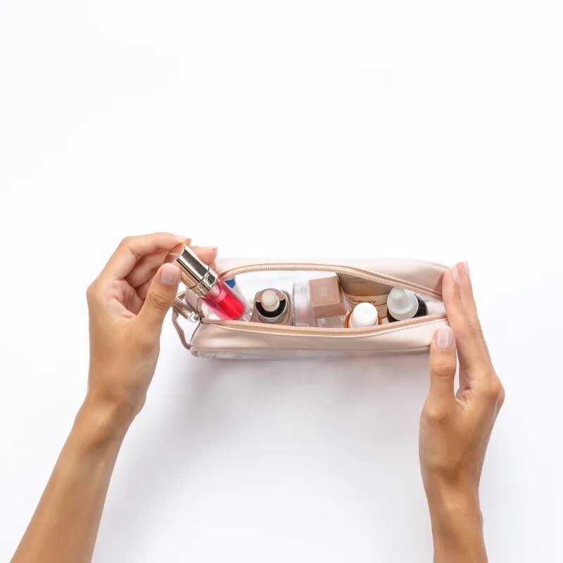 Notino Travel Collection Small Clear Organizer átlátszó kozmetikai táska átlátszó S Beige 20x10x5 cm 1 db