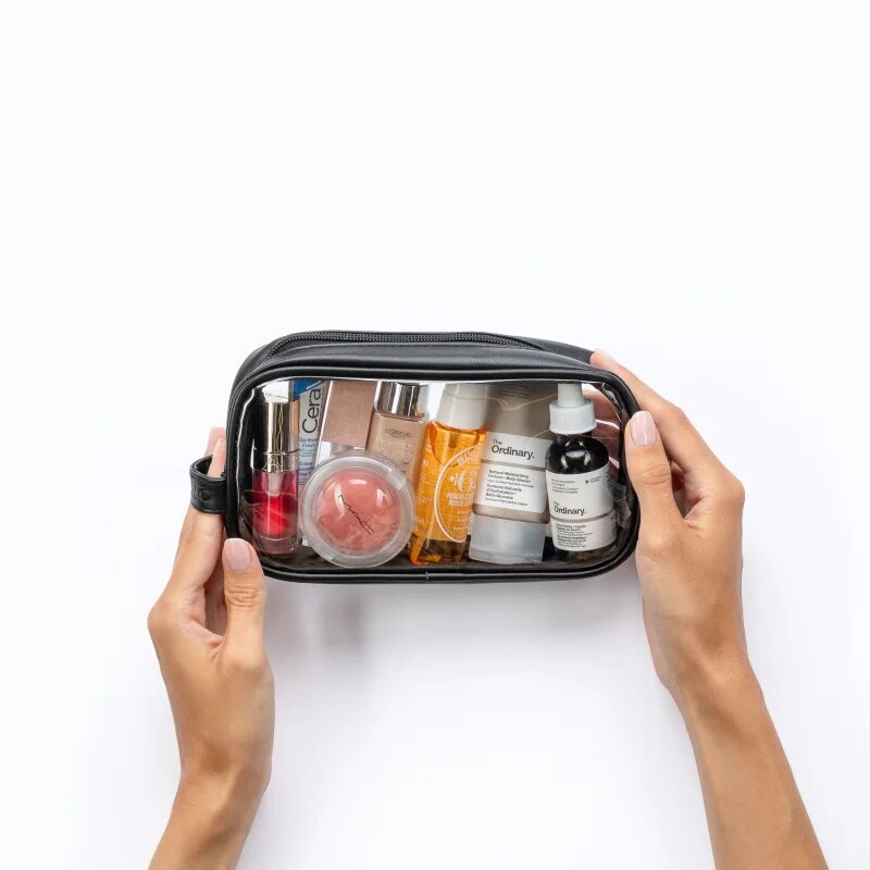 Notino Travel Collection Small Clear Organizer átlátszó kozmetikai táska átlátszó S Black 20x10x5 cm 1 db