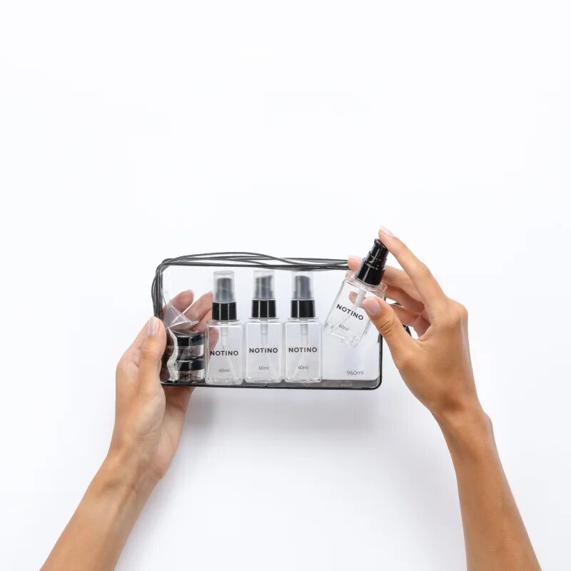 Notino Travel Collection Travel Bottle Set utazóflakonok Black