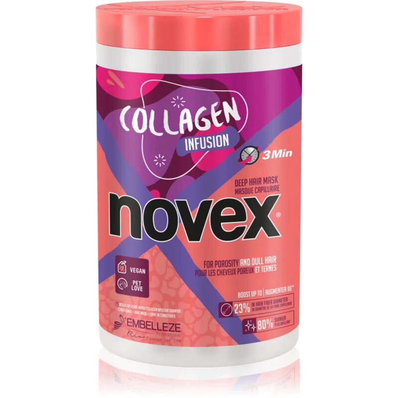Novex Collagen Infusion erősítő maszk a gyenge sérült hajra és a töredezett hajvégekre 400 g