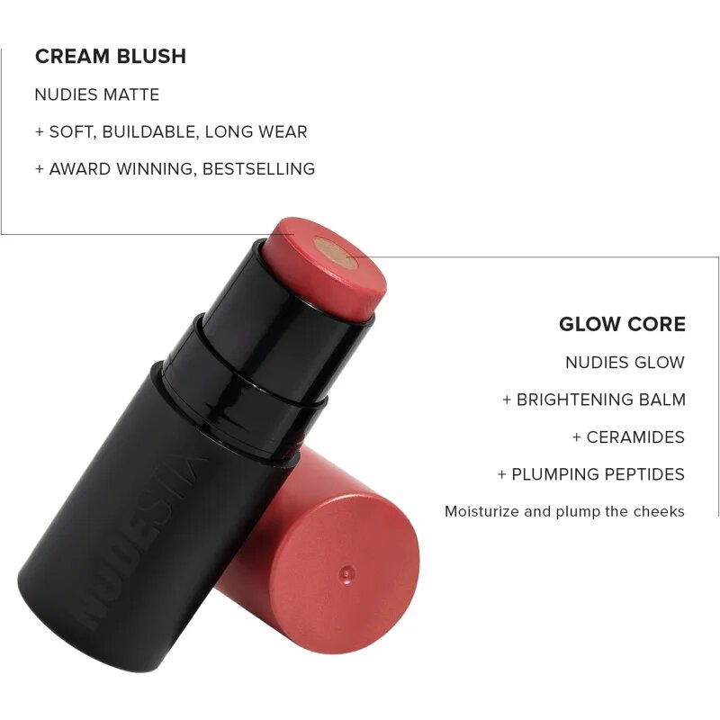 Nudestix Nudies Matte + Glow Core multifunkcionális smink a szemre az ajkakra és az arcra árnyalat Sunset Gold 6 g