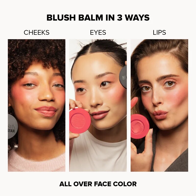 Nudestix Stax All Over Color Blush Balm multifunkcionális smink a szemre az ajkakra és az arcra árnyalat Melon Sugar 2.5 g